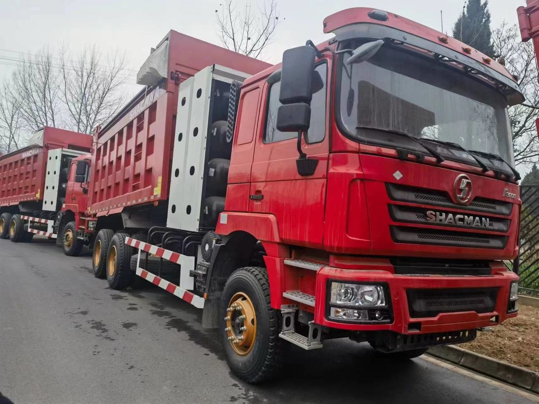 90 ton ağır atık kamyonu 6x4 SHACMAN CNG atık kamyonu Kırmızı F3000 6x4 380 EuroV