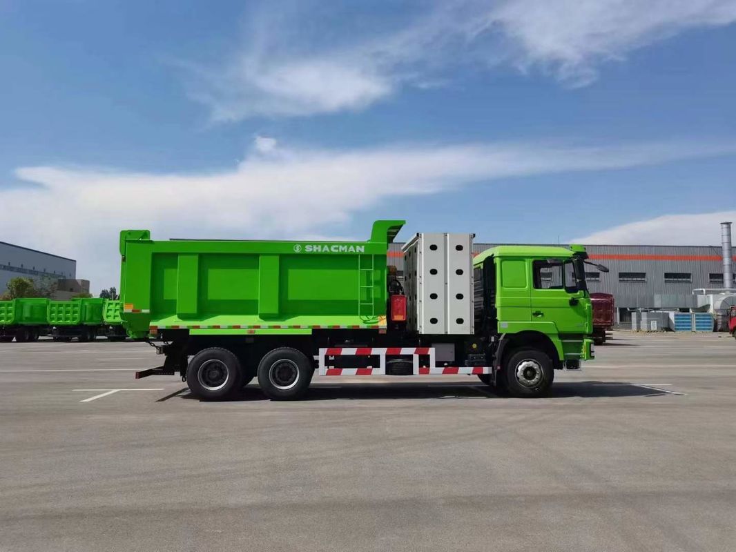 10 Tekerlekli SHACMAN F3000 CNG Çöp Kamyonu 6x4 Euro V WEICHAI-430HP Yeşil İnşaat ve Madencilik için Mükemmel