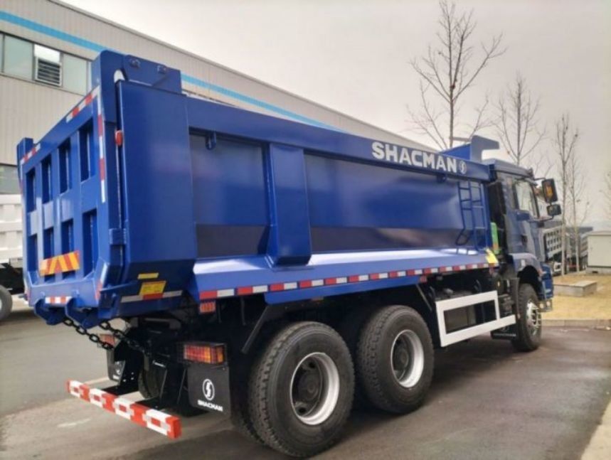 SHACMAN Dump Truck 6x4 H3000 340 EuroII Mavi Kargo kutusu U tipi tipper için