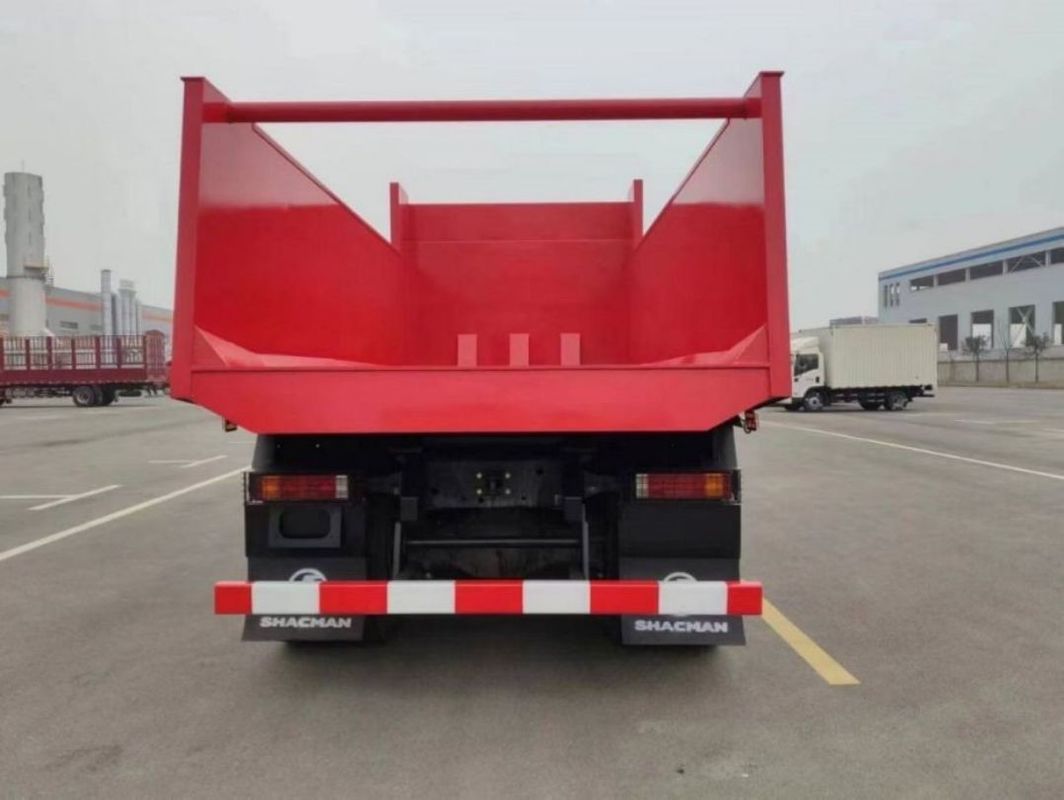 10 Deneme SHACMAN Kırmızı Çöp Kamyonu F3000 Çöp Kamyonu Araç Madencilik için 380HP
