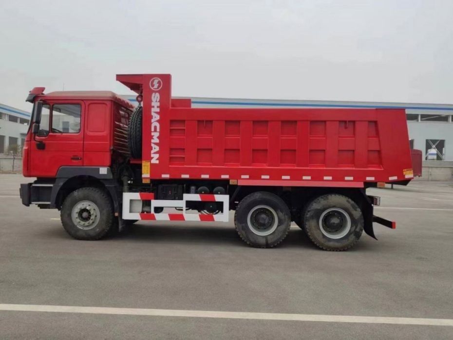 10 Deneme SHACMAN Kırmızı Çöp Kamyonu F3000 Çöp Kamyonu Araç Madencilik için 380HP