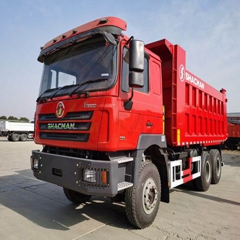 10 Deneme SHACMAN Kırmızı Çöp Kamyonu F3000 Çöp Kamyonu Araç Madencilik için 380HP