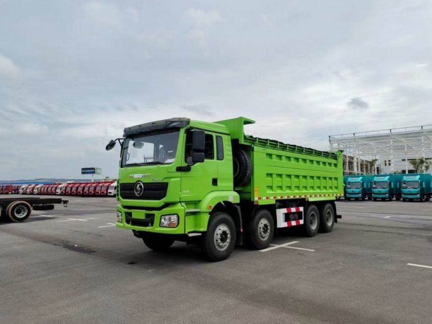 9.5T SHACMAN H3000 Çöp Kamyonu 8x4 430 EuroV Yeşil Çöp Kamyonu MAN Axles 2*16T