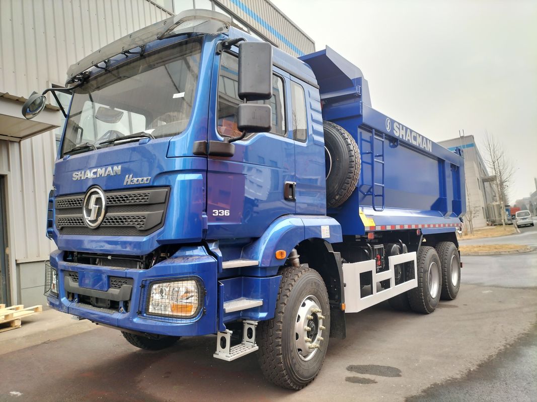 10 Lastik SHACMAN H3000 Çöp Kamyonu 6x4 380hp EuroII Mavi U tipi tipper
