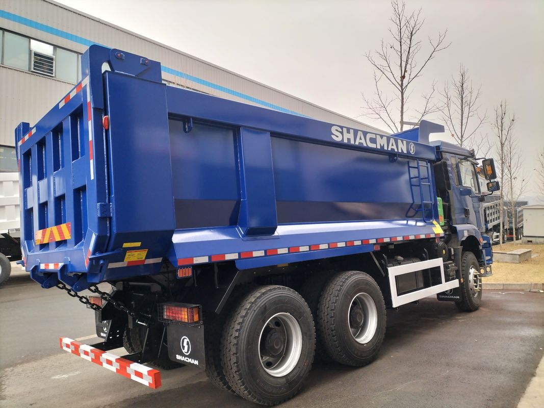 10 Lastik SHACMAN H3000 Çöp Kamyonu 6x4 380hp EuroII Mavi U tipi tipper