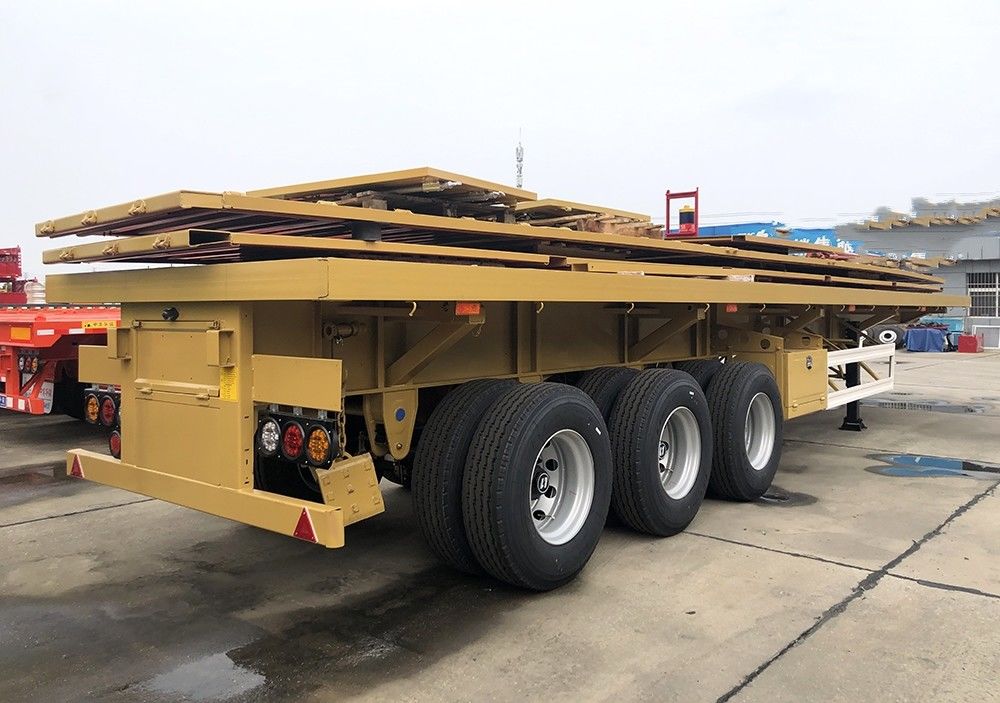 CIMC HUAJUN 3 Axle Side Tipper Semi Trailer with Lock Bar at Both Sides 60 Ton Semi Trailer