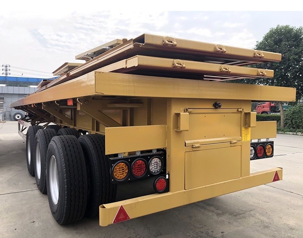 CIMC HUAJUN 3 Axle Side Tipper Semi Trailer with Lock Bar at Both Sides 60 Ton Semi Trailer