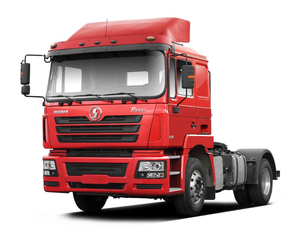 Kırmızı SHACMAN F3000 375HP Euro V 6 tekerlekli traktör başlığı 4x2 WEICHAI Motoru