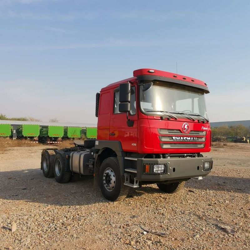 Kırmızı SHACMAN F3000 375HP Euro V 6 tekerlekli traktör başlığı 4x2 WEICHAI Motoru