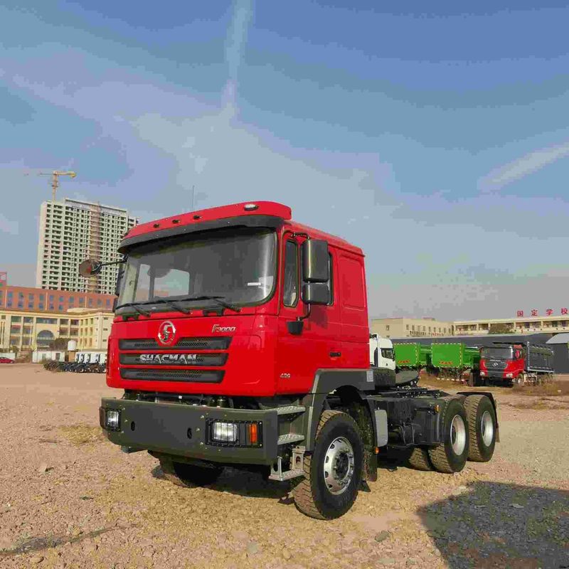 Kırmızı SHACMAN F3000 375HP Euro V 6 tekerlekli traktör başlığı 4x2 WEICHAI Motoru