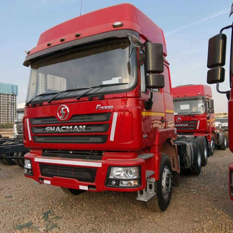 Kırmızı SHACMAN F3000 375HP Euro V 6 tekerlekli traktör başlığı 4x2 WEICHAI Motoru